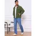 thumbnail image 5 of DARING DIVA Solid Color Long Sleeve Button Corduroy Trucker Jacket M Green, 5 of 7