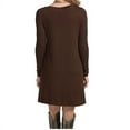 thumbnail image 2 of New Women's Loose Solid Color Round Neck Dresses Long-Sleeved Casual Dress, 2 of 2