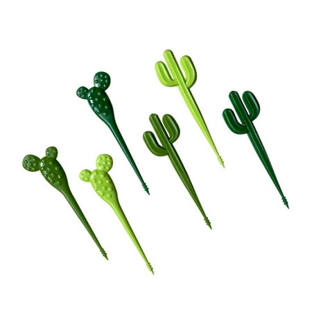 

wrea Pack of 6 Fruit Forks Plastic Salad Dessert Appetizer Picks Portable Kids Sticks Cafe Toothpicks Tableware