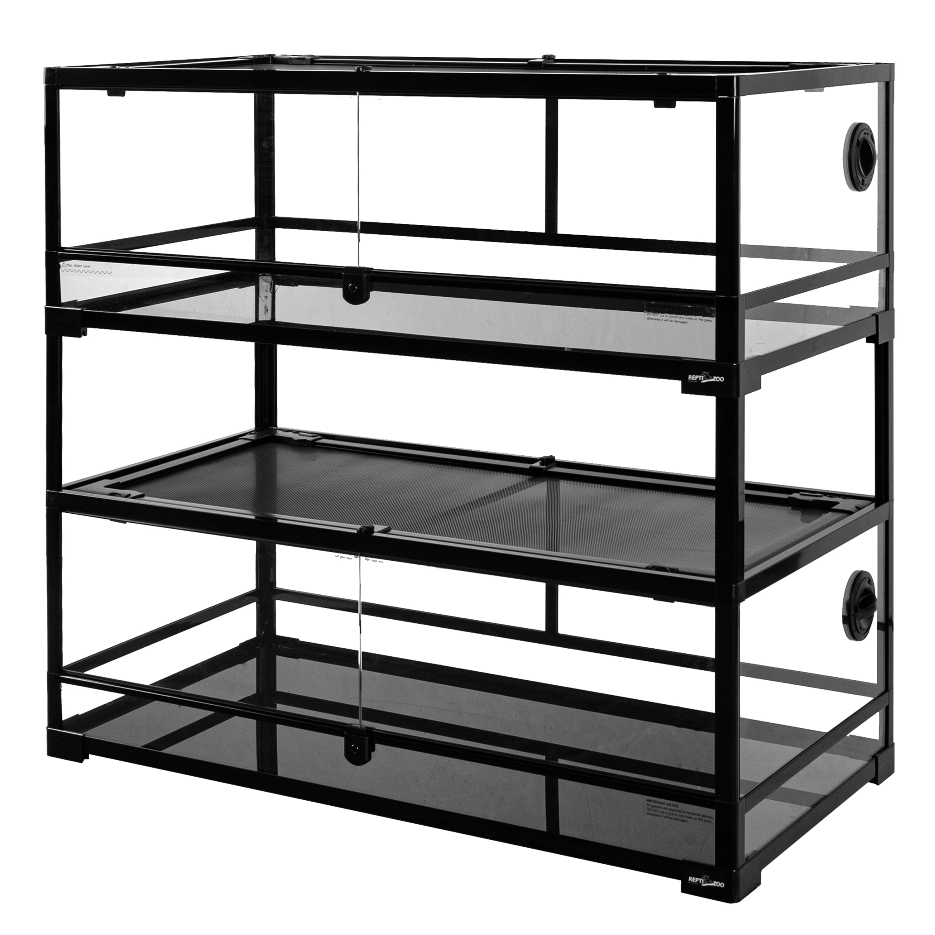 GUZZLO 2-Layer 35 Gallon Full Tempered Glass Reptile Terrarium, Easy Assembly