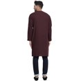 thumbnail image 2 of SKAVIJ Men's Handloom Cotton Kurta Indian Ethnic Wear Yoga Top (Medium, Brown), 2 of 4