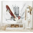 thumbnail image 2 of Teen Room Tapestry, Skateboard Boy Feet in the Sneakers and Jeans Illustration, Fabric Wall Hanging Decor for Bedroom Living Room Dorm, 5 Sizes, Brown Cream, by Ambesonne, 2 of 9