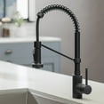 thumbnail image 3 of Kraus Bolden™ Single Handle 18-Inch Commercial Kitchen Faucet with Soap Dispenser in Matte Black Finish, 3 of 11