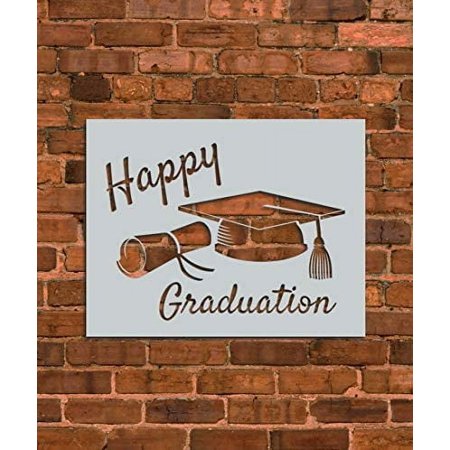 Happy Graduation Stencil Template - Reusable Stencil -