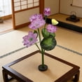 thumbnail image 5 of Artificial Lotus Silk Flower Bouquet 9 Heads Faux Water Lily Floral Arrangement Zen Style Vase Home Decor Chinese Style Wedding Centerpiece Living Room Office Table Decoration Gift, 5 of 7