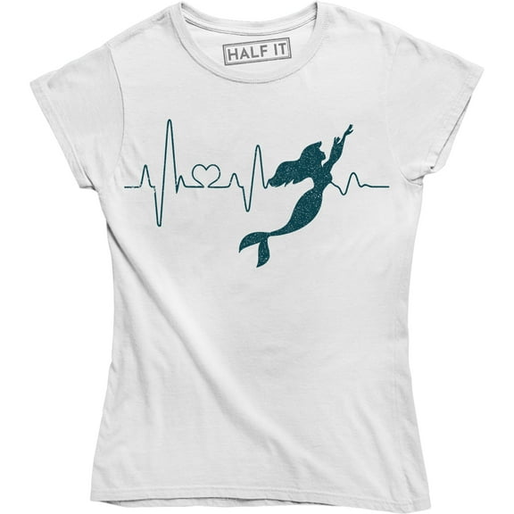 Mermaid Pulse Ringer Heartbeat Heart Funny Nurse Check Up Womens T-Shirt