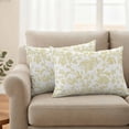 thumbnail image 2 of Yellow Flower Outdoor Waterproof Pillow Covers, Vintage Farmhouse Boho Leaf Spring Plant Decorative Rectangle Throw Pillowcase Sofa Cushion Sham for Patio/Couch/Chair, 20"x12" 2 Pack, 2 of 8