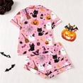 thumbnail image 4 of JAJAHO Halloween Pajamas Women 2 Piece Pj Set Spooky Season Matching Button Shirt With Shorts, 4 of 4