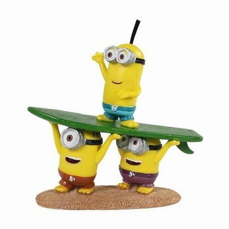 Penn-Plax 030172104299 Surfing Minions Kevin Stuart & Bob Aquarium Ornament - Small
