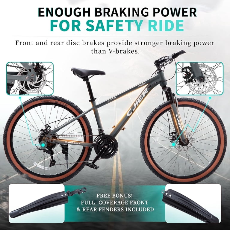 ICEELF 20 inch Mountain Bike, 21-Speed MTB Bicycle with Suspension 