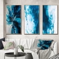 thumbnail image 1 of Designart "Blue Onyx Marble Essence" Abstract Framed Wall Art Set Of 3 - Teal Abstract Frame Gallery Wall Set For Home Decor, 1 of 6