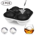thumbnail image 1 of Molde de esfera grande, bandejas de cubitos de hielo de silicona para whisky, molde de bola de hielo, esfera redonda, fabricante de bolas de hielo, negro Adepaton  2033796-2, 1 of 9