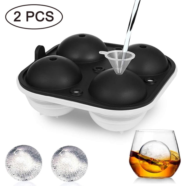 Molde de esfera grande, bandejas de cubitos de hielo de silicona para whisky, molde de bola de hielo, esfera redonda, fabricante de bolas de hielo, negro Adepaton 2033796-2