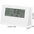 thumbnail image 2 of Digital Alarm Clock Smart Night Light Alarm Clock Time Date Temperature Humidity Display Bedside Clock Battery Powered (White), 2 of 5