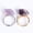 Amethyst, variant on Adjustable Crystal Ring: Geometric Design in Gold and Silver with Oval Elements, Featuring Amethyst, Citrine, Pink Crystal, and More