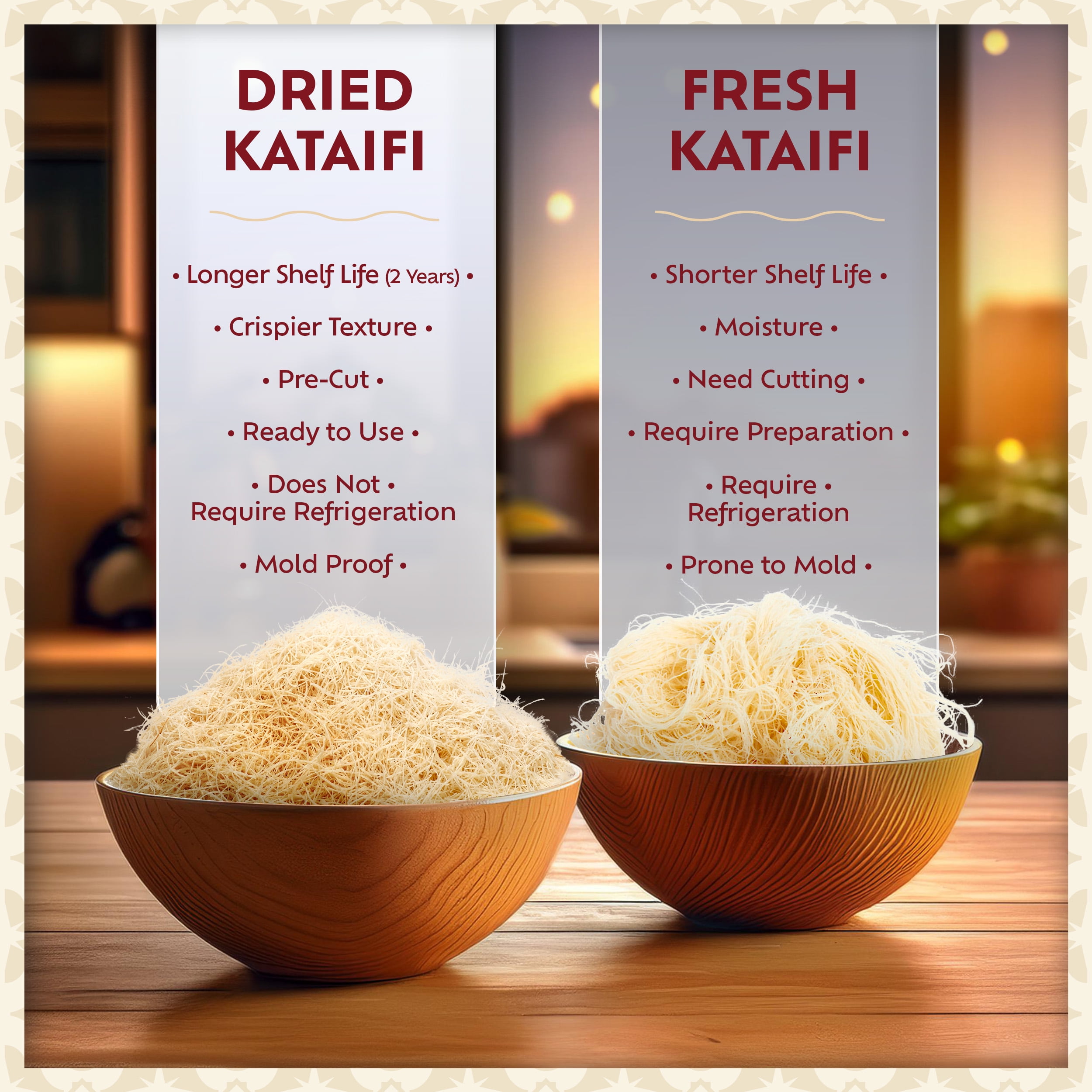 Eastanbul Dried Kataifi Shredded Fillo Dough Box 500 Gram