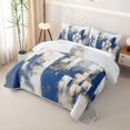 thumbnail image 3 of Homewish Navy Watercolor Ombre Bed Spread Queen,Aesthetic Artwork Queen Coverlet Set,3-Piece, 3 of 7