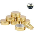 thumbnail image 5 of 30Pack 1 OZ Round Tin Cans Screw Top Aluminum Cans with Lids for Lip Balm Scrubs Spices Candies Tea Gold, 5 of 9