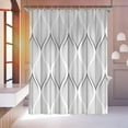 thumbnail image 2 of White and Black Shower Curtain for Bathroom Abstract Geometric Shower Curtain Waterproof Fabric Shower Curtains with Hooks 72"W x 96"L (Pack of 1), 2 of 6