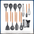 thumbnail image 4 of Juego de utensilios de cocina de silicona de 12 piezas, utensilios de cocina antiadherentes, espátula para cocinar, cuchara, herramientas de almacenamiento para hornear, 4 of 5