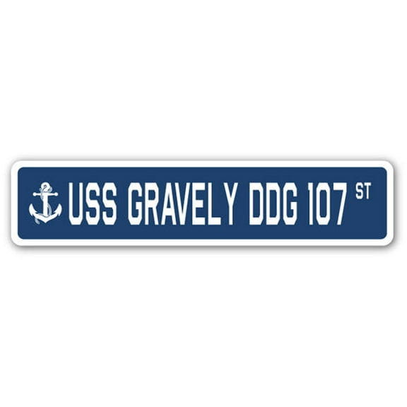 USS GRAVELY DDG 107 Street Sign us navy ship veteran sailor gift