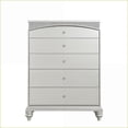 thumbnail image 2 of Chests & Wardrobes | 5-Drawer Platinum Finish Chest with Arched Top | Crystal Knobs | Silver | Synthetic Wood, 2 of 5
