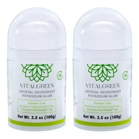 Desodorante Piedra Cristal Alumbre Potasio 2 Pack 100g Vital Green