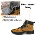 thumbnail image 2 of Men's Snow Boots Winter Warm Fur Lining Casual Fashion Comfort Outdoor Walking Hiking TPR Non-Slip Sole Lace Up Boots Brown 7 US, 2 of 7