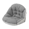 thumbnail image 2 of Cojín para silla, almohadilla de asiento de 52x52 cm de grosor con correa, suave, para cesta colgante. Gris, 2 of 8