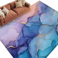 thumbnail image 2 of 5'x8' Area Rugs, Purple Blue Indoor Outdoor Area Rug for Living Room Bedroom, Modern Pink Gold Marble Textured Washable Bathroom Rugs Kitchen Floor Carpet Mats Home Decor Aesthetic, 2 of 8