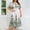 Green, variant on asdoklhq Women's Dresses Womens Loose Plus Flared Sleeve Dress Beach Vacation Fresh Printed Mid Length Skirt Green 4X