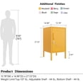 thumbnail image 3 of Single Door Lockable Metal End Table Modern Storage Cabinet Minimalist Room Side Table Adjustable Height Cold Rolled Steel Frame Multifunctional Home Table Yellow Size: 28”H x 13.8”W x 15”D, 3 of 7