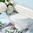 thumbnail image 5 of 2 Yards 1.7inch White Pearl Fringe Tassel Trim Polyester Ribbons Tassel Trim Applique Fringe with Hanging Pearl Beads, 5 of 6