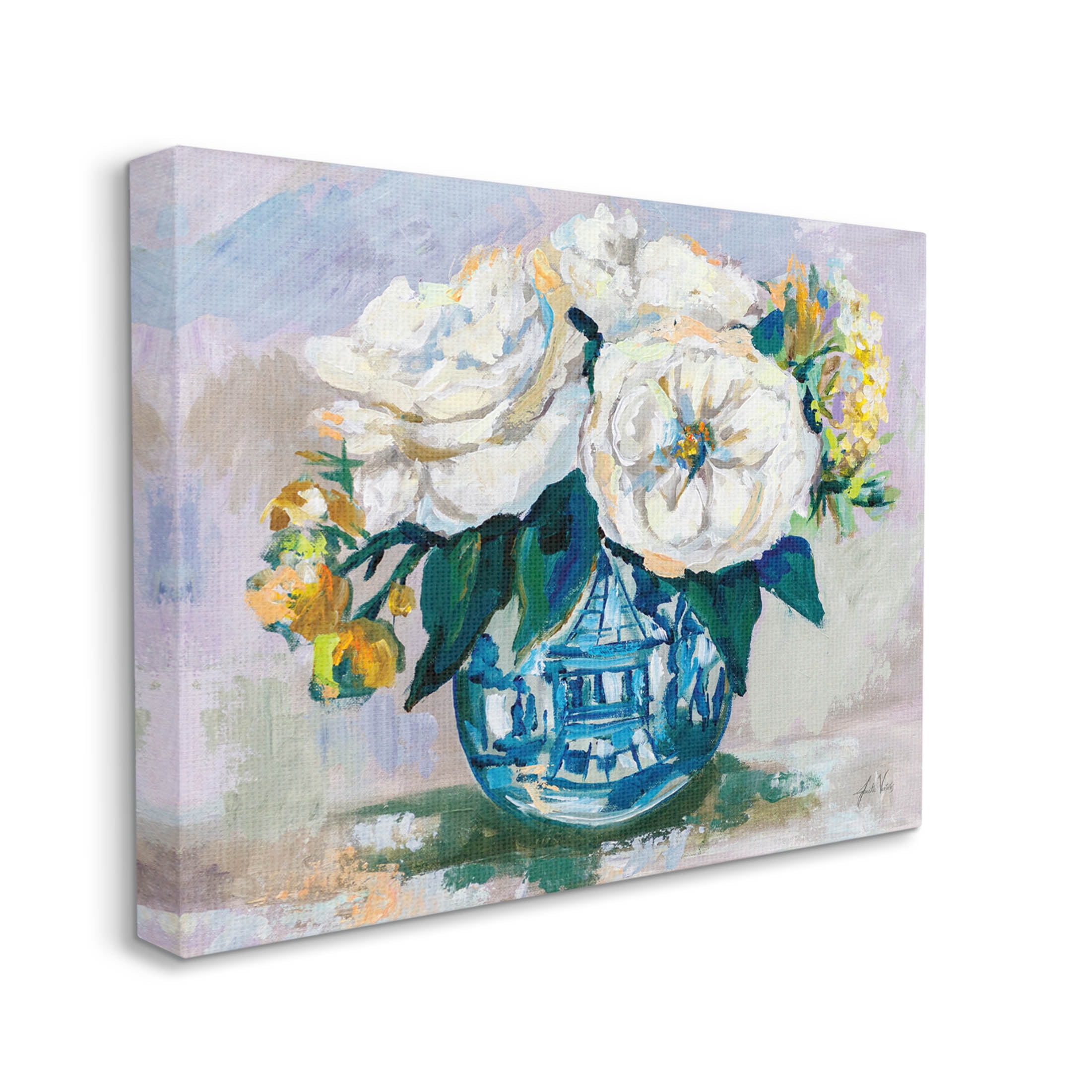 Stupell Industries Bold Modern Flower Bouquet Blossoms Painting Gallery Wrapped Canvas Print Wall Art, Design by Jeanette Vertentes