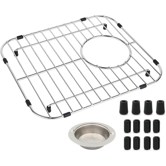 2025 Latest Model Kitchen Sink Grid, 11-3/4" x 13-1/4" Sink Protectors for Kitchen Sink with Center Drain, S