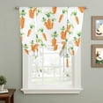 thumbnail image 2 of Easter Carrot Balloon Curtains for Living Room/French Door, Spring Watercolor Modern Art Tie Up Curtains 63 Inch Length Energy Saving Kitchen Curtains Shades for Windows 42"x63", 2 of 8