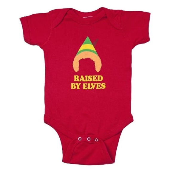 Elf The Movie Raised By Elves Short Sleeve Romper Infant 6 Months