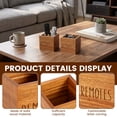 thumbnail image 3 of 2pcs Acacia Wood Remote Control Holder, Tabletop Wooden Remote Caddy, TV Controller Organizer for Living Room and Nightstand, Brown, 3 of 9
