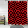 thumbnail image 2 of Shower Curtain Heart Lattice Check Buffalo Shower Curtains for Bathroom Decor Poker Game Red Shower Curtain Sets with Hooks Waterproof Fabric Bath Curtain Extra Long 84" X 72", 2 of 6