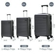 thumbnail image 6 of 3 Piece (20/24/28) Luggage Sets without Any Front Laptop Pocket, Lightweight ABS+PC Suitcase Hardshell with TSA Lock and Spinner Silent Wheels, Convenient for Trips,Dark Grey, 6 of 7