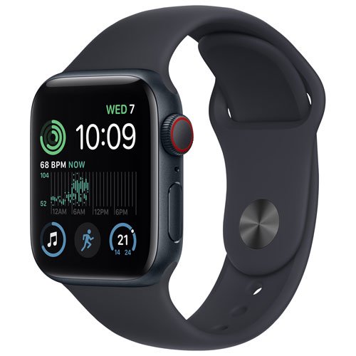 Restored Apple Watch Series SE (2022) (GPS + Cellular) 44mm Smartwatch with Aluminum Case with Sport Band Like New