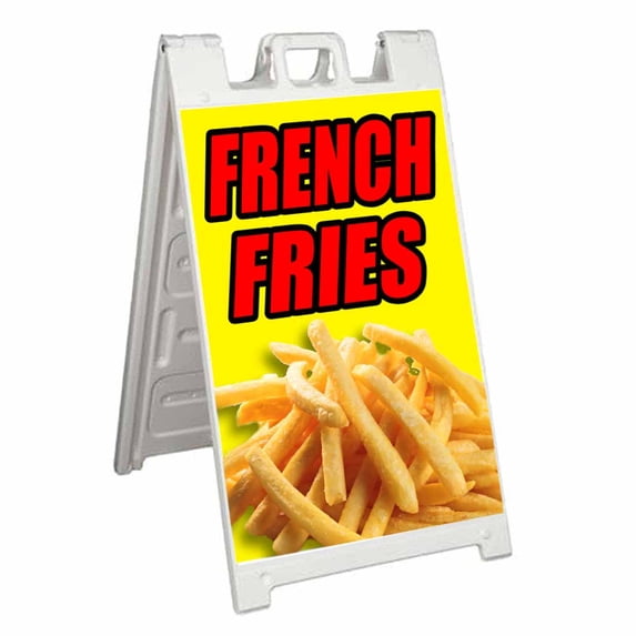 French Fries (24" X 36") Standard A-Frame Signicade, Includes Decal Applied To Stand