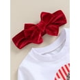 thumbnail image 6 of Suealasg Kids Girls Christmas Outfits Clothes 6M 1T 2T 3T Toddler Baby Girls Long Sleeve Santa Claus Print Sweatshirt+Red Flared Pants 2Pcs Christmas-themed Clothing Costume for Children Girls, 6 of 9