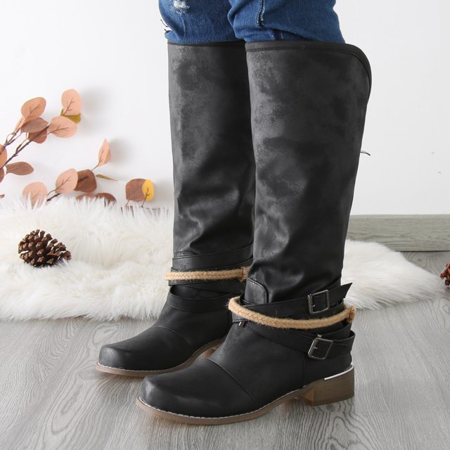 Cathalem Wide Calf Riding Boots for Women Size 10 Womens Shoes Square