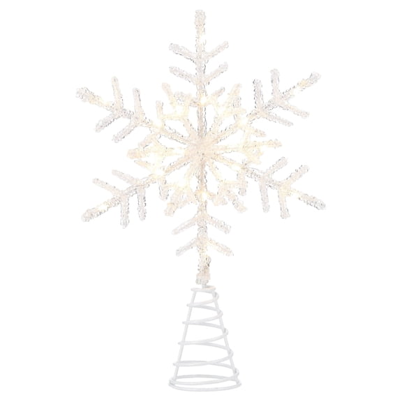 LED Star Christmas Tree Topper, White, 9", by Holiday Time