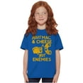 thumbnail image 3 of Funny Mac and Cheese Not Enemies Joke Crewneck T Shirts Boy Girl Teen Brisco Brands XS, 3 of 6