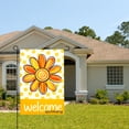 thumbnail image 2 of Amhnf Linen Garden Flag With Bright Orange Daisy And Welcome Text For Home Outdoor Garden Yard Decor 12x18 inch, 2 of 5