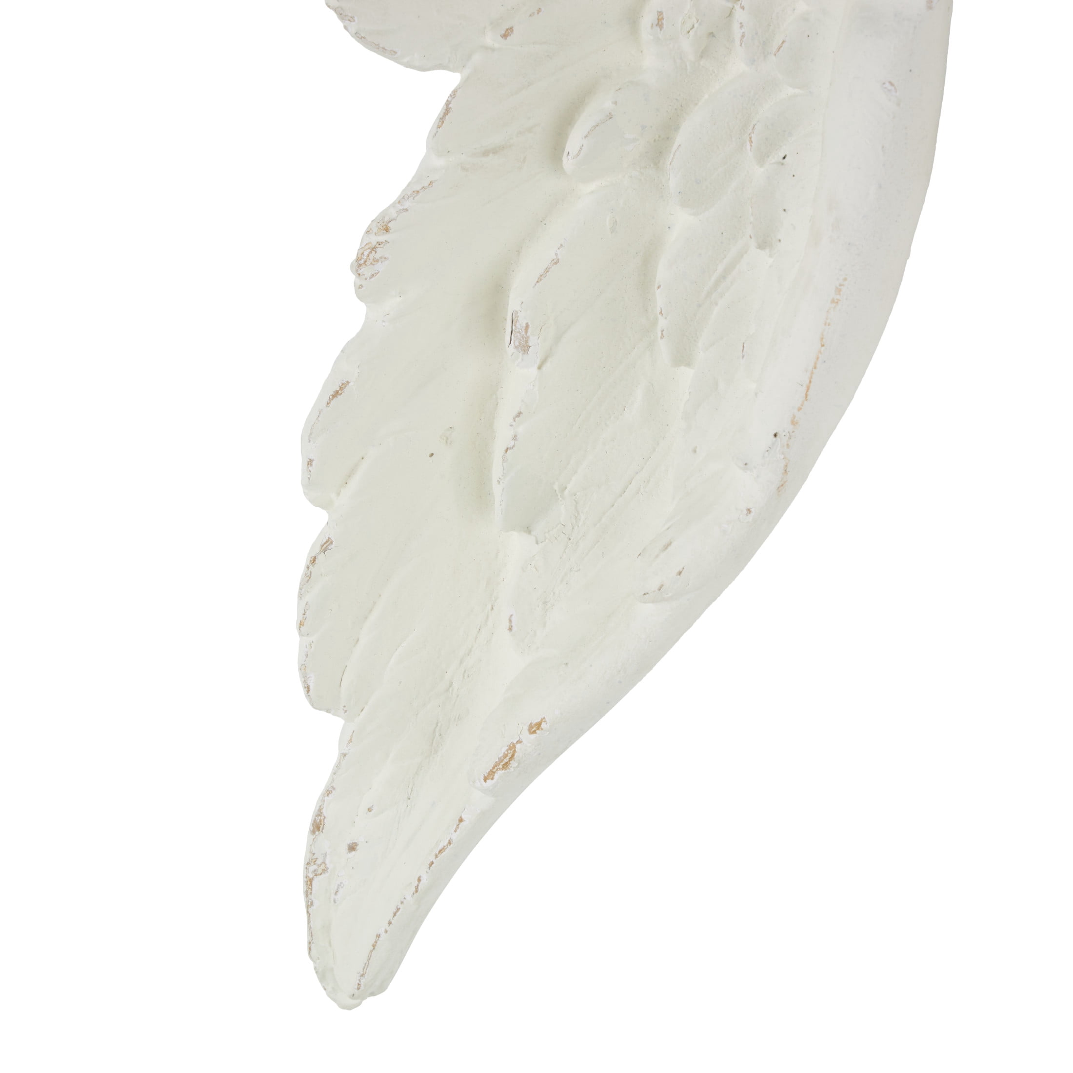 DecMode White Magnesium Oxide Carved Wings Bird Wall Decor (2 Count)
