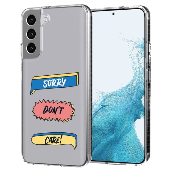 TalkingCase Slim Case Cover Compatible for Samsung Galaxy S22 Plus+ 5G, Don't Care Clear Print, Lightweight,Flexible,Soft, USA
