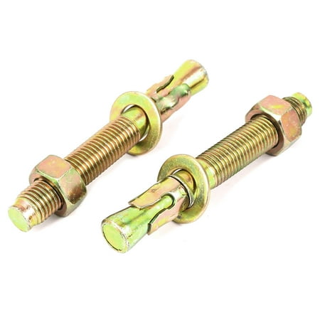 Plated Gecko - Yellow Zinc Plated Expansion Bolt Anchors Gecko Car Repair Bolts M20x150mm 2pcs